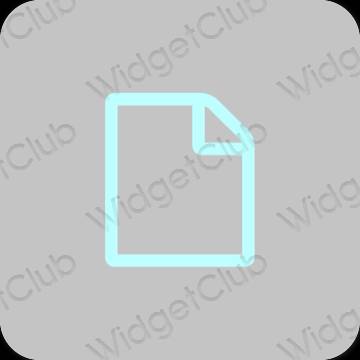 Estetický šedá Notes ikony aplikací