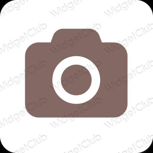 эстетический коричневый Camera значки приложений