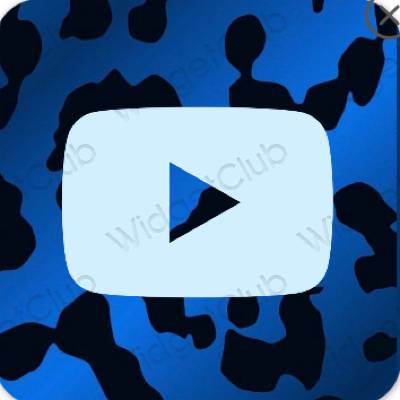 جمالي الأزرق الباستيل Youtube أيقونات التطبيق