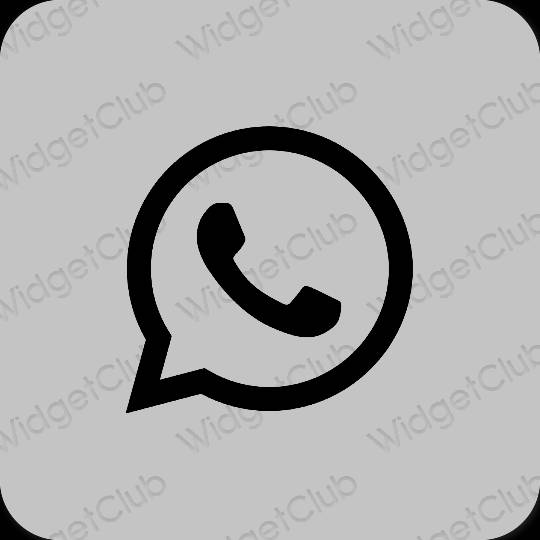 Aesthetic gray WhatsApp app icons