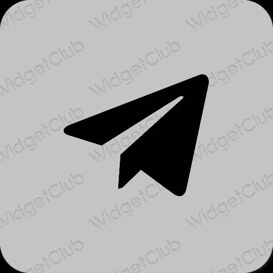 جمالي اللون الرمادي Telegram أيقونات التطبيق