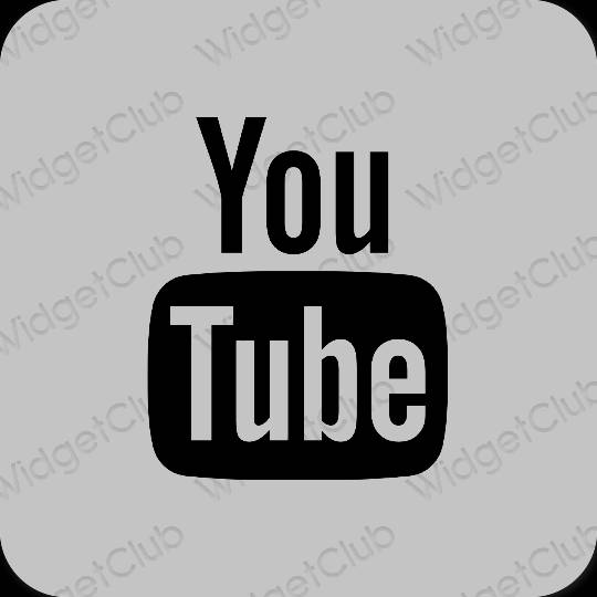эстетический серый Youtube значки приложений