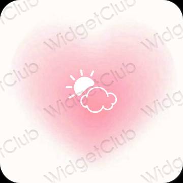 Esthetische Weather app-pictogrammen