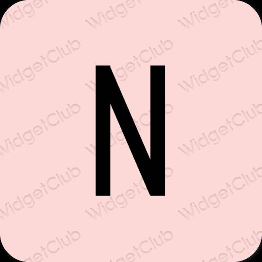 Aesthetic pastel pink Netflix app icons
