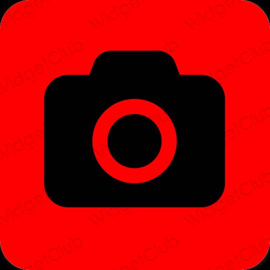 Esteetiline punane Camera rakenduste ikoonid