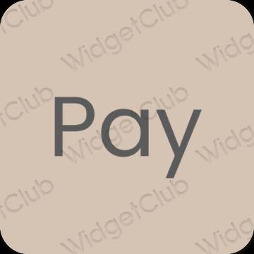 审美的 浅褐色的 PayPay 应用程序图标