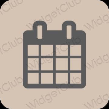 Естетски беж Calendar иконе апликација