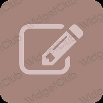 Estetyka brązowy Notes ikony aplikacji