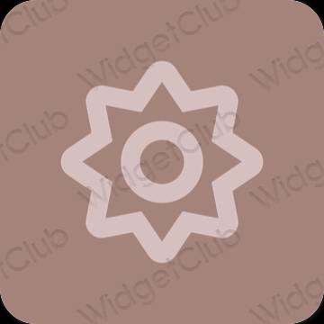 미적인 갈색 Settings 앱 아이콘
