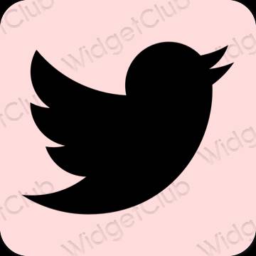 미적인 파스텔 핑크 Twitter 앱 아이콘