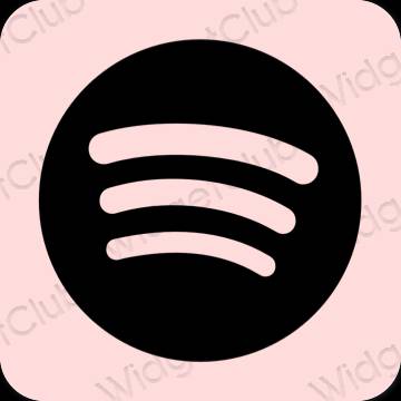 Estetic roz pastel Spotify pictogramele aplicației