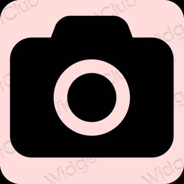 Æstetisk pastel pink Camera app ikoner
