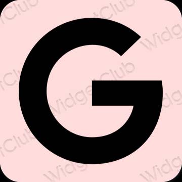 Stijlvol pastelroze Google app-pictogrammen