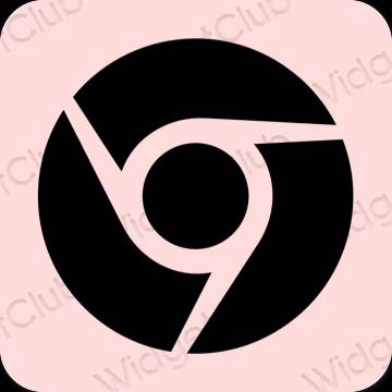 Estético rosa pastel Chrome iconos de aplicaciones