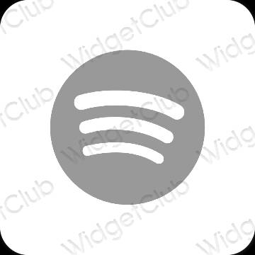 Esthétique grise Spotify icônes d'application