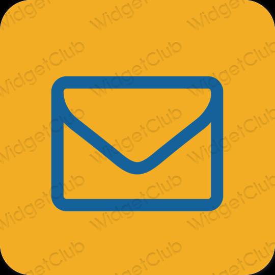 Estetické oranžová Mail ikony aplikácií