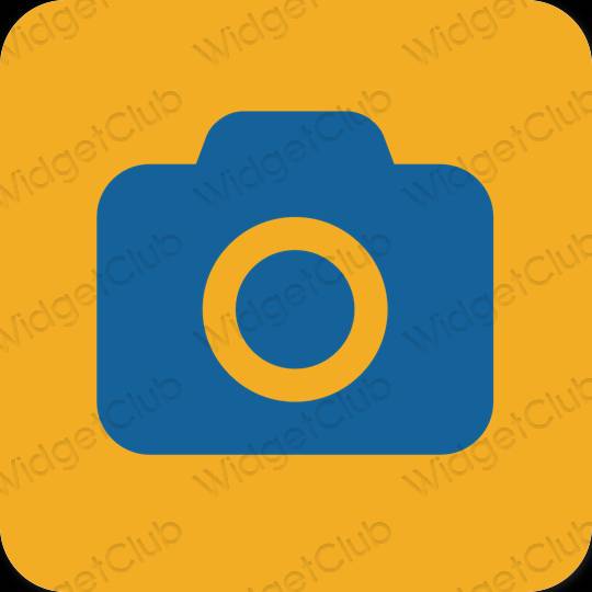 Estetický hnědý Camera ikony aplikací