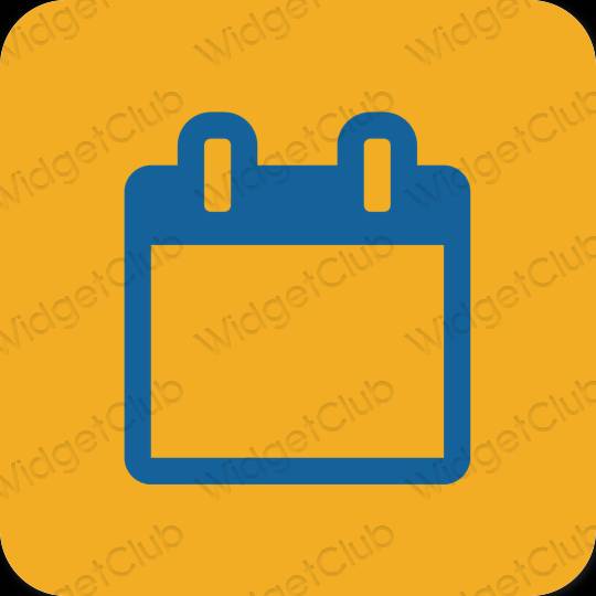 Aesthetic orange Calendar app icons