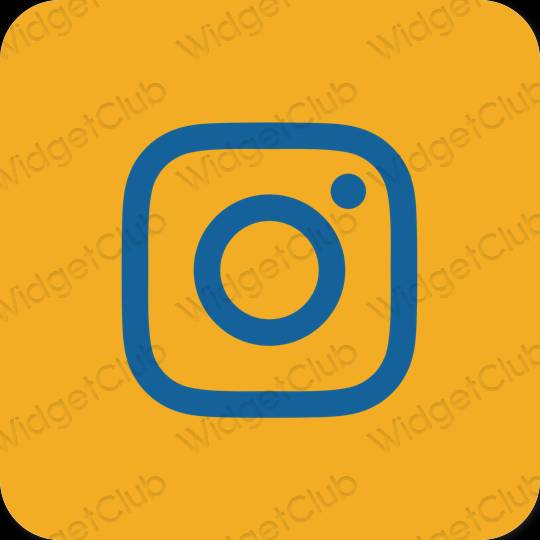 Естетичен оранжево Instagram икони на приложения
