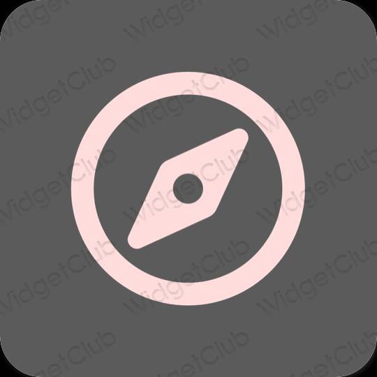 Estetický šedá Safari ikony aplikací