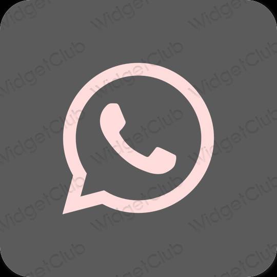 Esthétique grise WhatsApp icônes d'application