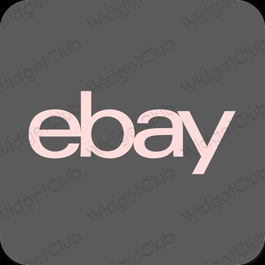 Estetický šedá eBay ikony aplikací