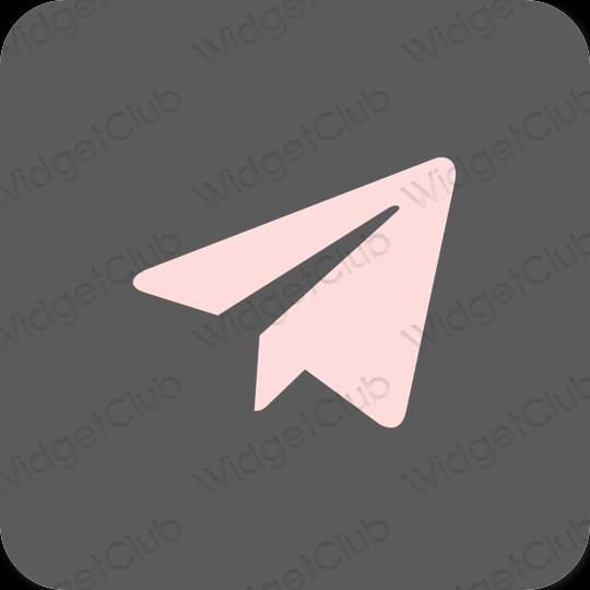 Estetinis pilka Telegram programėlių piktogramos