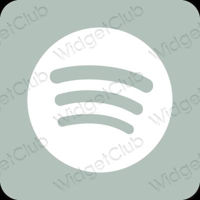 Estético verde Spotify iconos de aplicaciones