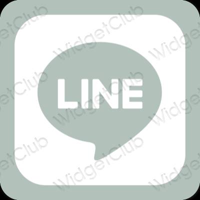 Естетичний зелений LINE значки програм