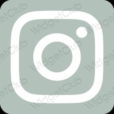 Estetik Yeşil Instagram uygulama simgeleri