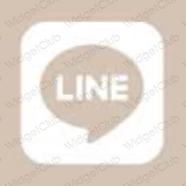 Estetyka beżowy LINE ikony aplikacji