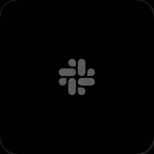 Esztétika fekete Slack alkalmazás ikonok