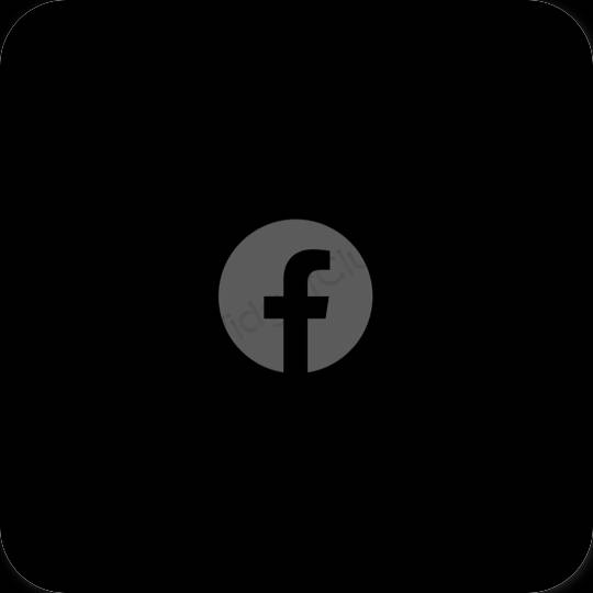 Estetis hitam Facebook ikon aplikasi