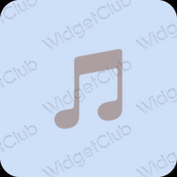 Estetický pastelově modrá Apple Music ikony aplikací