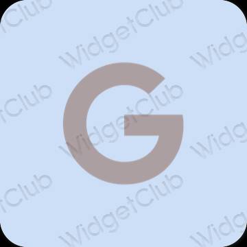 Estetinis pastelinė mėlyna Google programėlių piktogramos