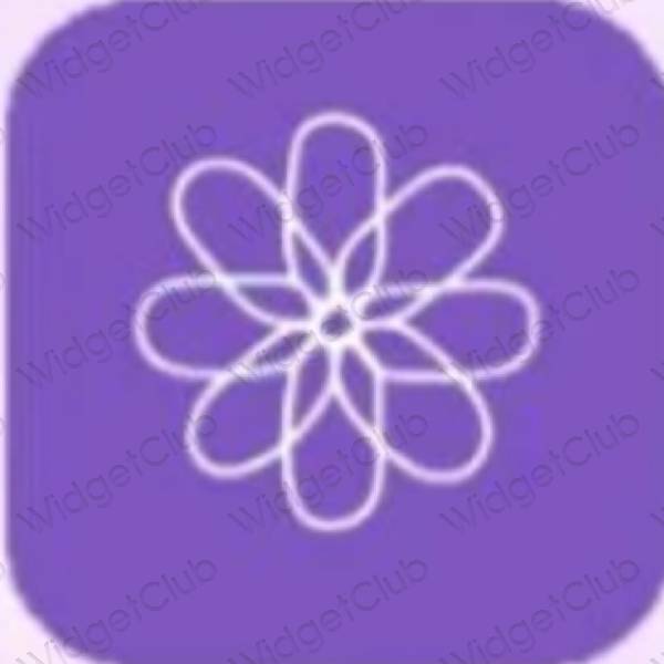 Estetinis violetinė Photos programėlių piktogramos