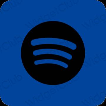 Estetik mavi Spotify uygulama simgeleri