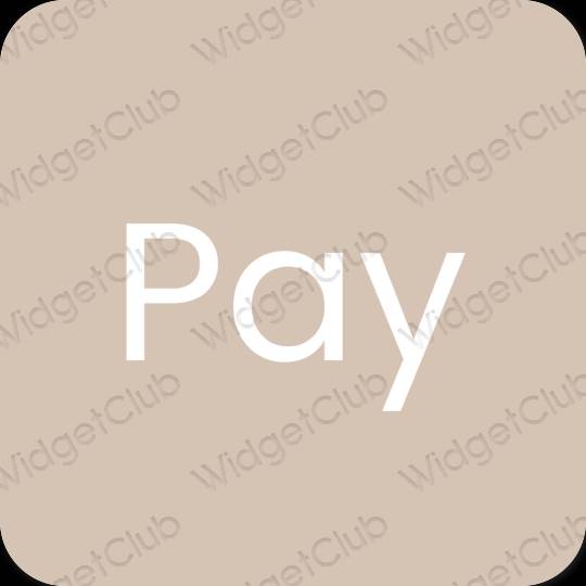 Esthétique beige PayPay icônes d'application
