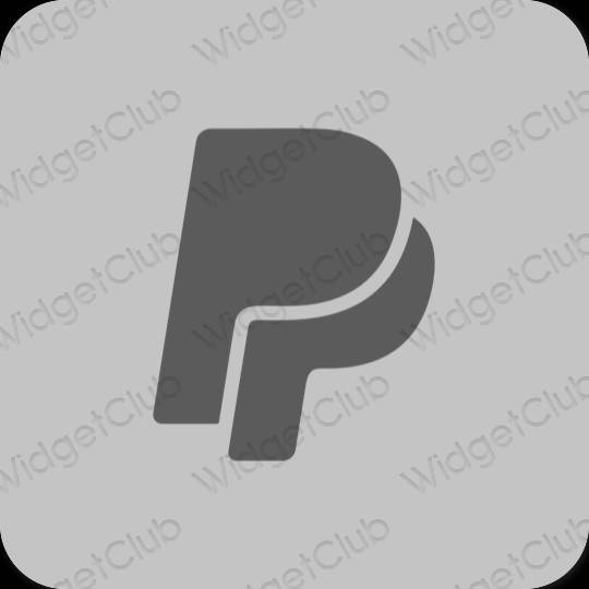 Estetické sivá Paypal ikony aplikácií