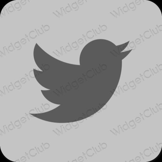 Естетичен сиво Twitter икони на приложения