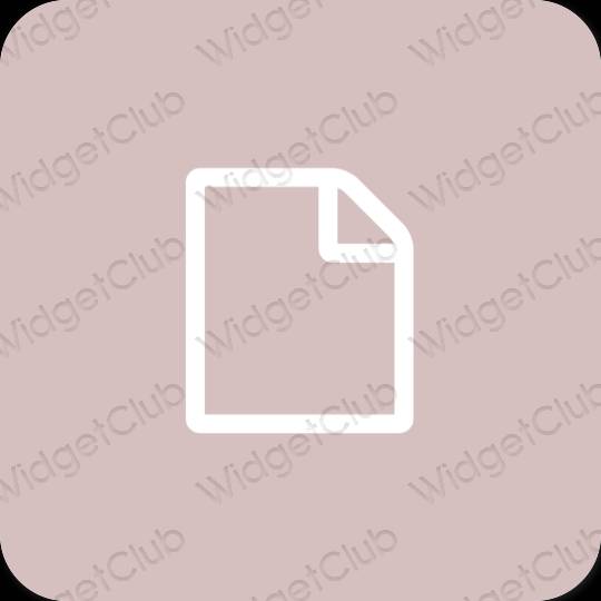 Esztétika pasztell rózsaszín Notes alkalmazás ikonok