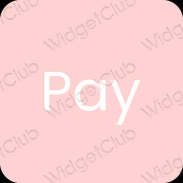 Esteetiline roosa PayPay rakenduste ikoonid