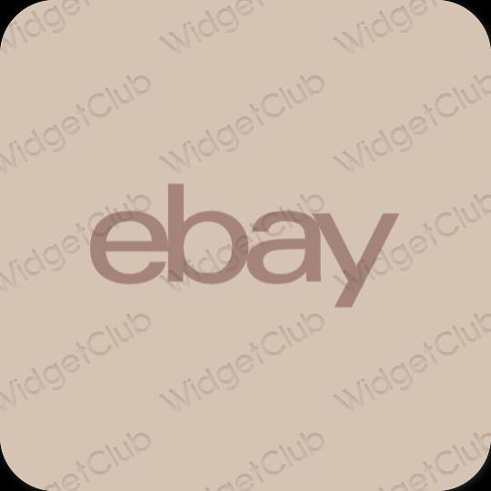 جمالي اللون البيج eBay أيقونات التطبيق