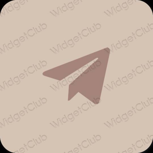 Estético bege Telegram ícones de aplicativos