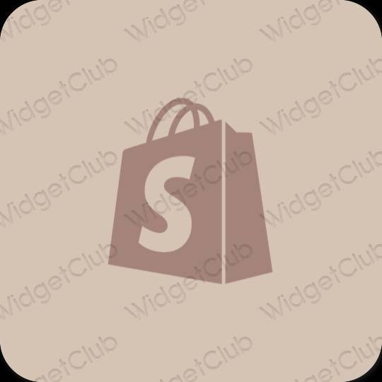 Estetik bej Shopify uygulama simgeleri