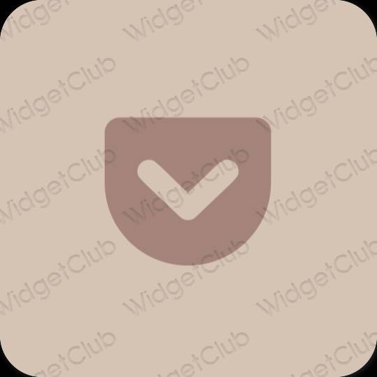 Æstetisk beige Pocket app ikoner