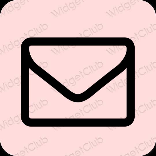 Αισθητικός παστέλ ροζ Mail εικονίδια εφαρμογών