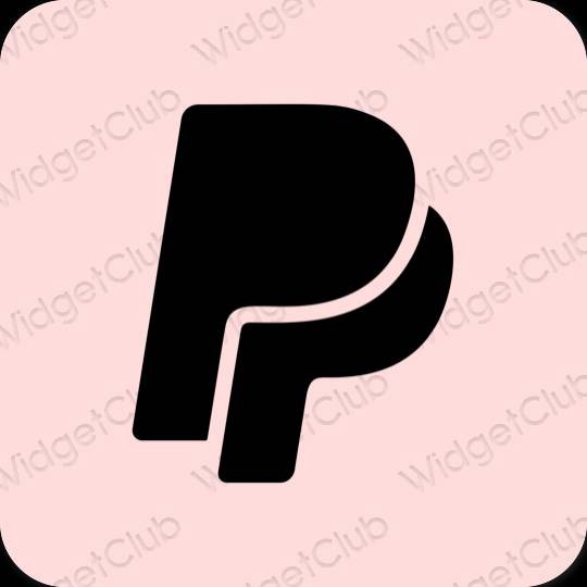 Aesthetic pastel pink Paypal app icons