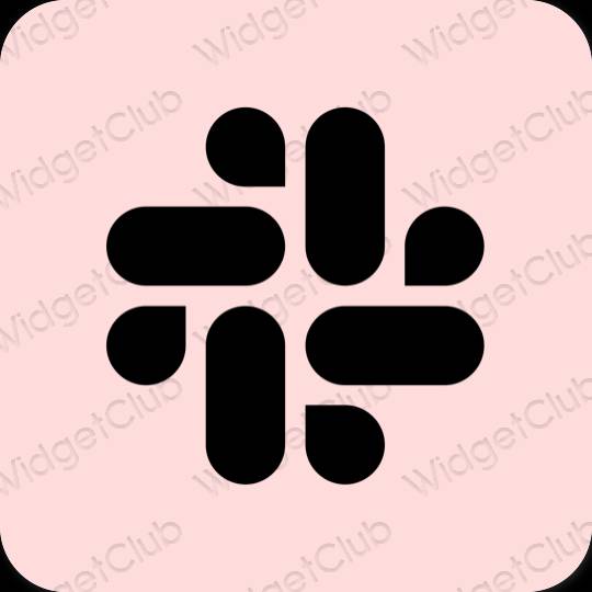 Esthétique rose Slack icônes d'application