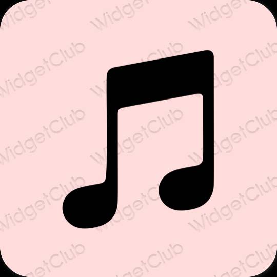 زیبایی شناسی رنگ صورتی Apple Music آیکون های برنامه